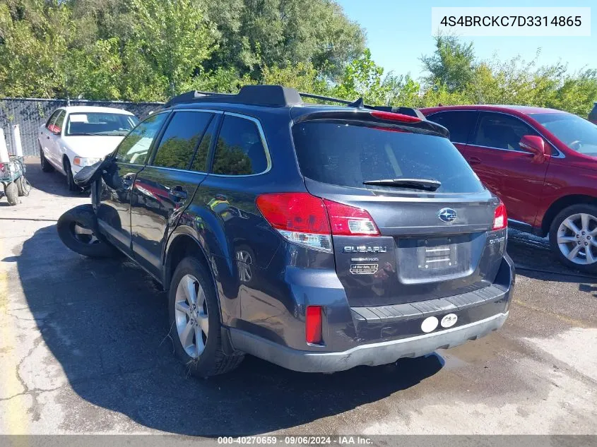 2013 Subaru Outback 2.5I Limited VIN: 4S4BRCKC7D3314865 Lot: 40270659