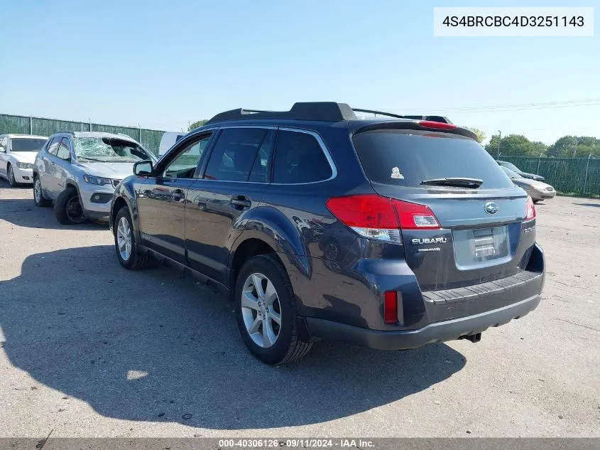 4S4BRCBC4D3251143 2013 Subaru Outback 2.5I Premium