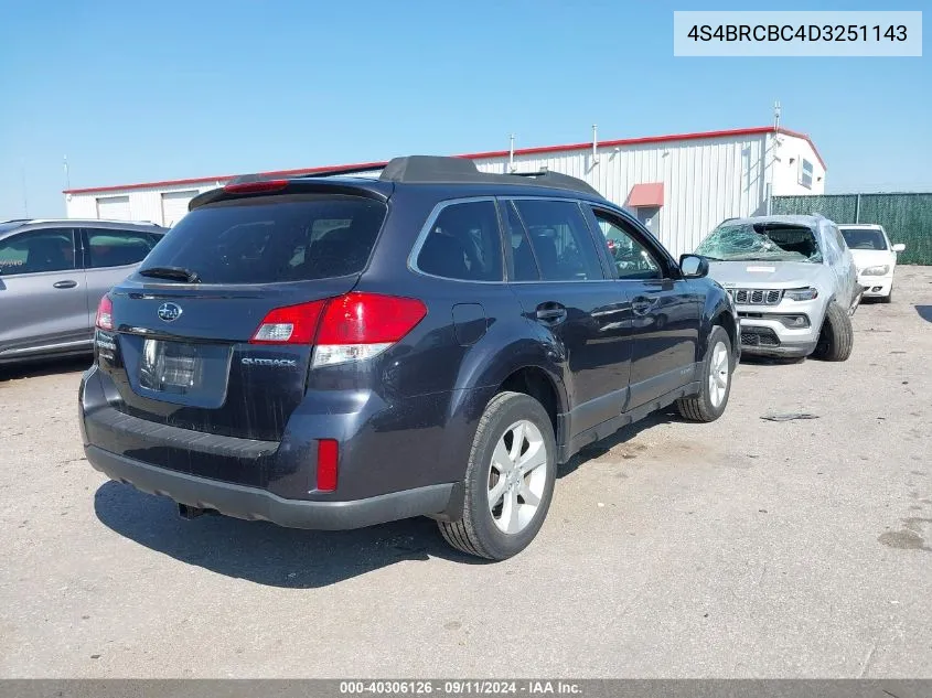 4S4BRCBC4D3251143 2013 Subaru Outback 2.5I Premium