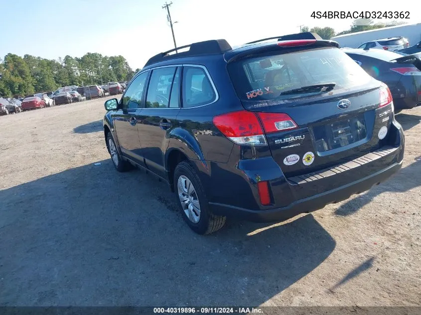 2013 Subaru Outback 2.5I VIN: 4S4BRBAC4D3243362 Lot: 40319896