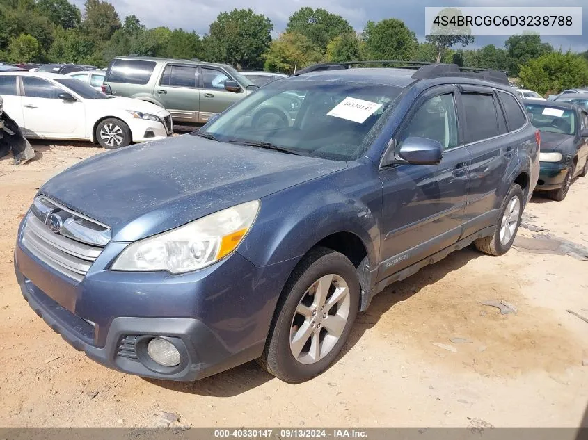 2013 Subaru Outback 2.5I Premium VIN: 4S4BRCGC6D3238788 Lot: 40330147