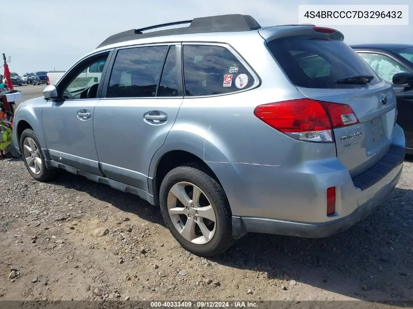 2013 Subaru Outback 2.5I Premium VIN: 4S4BRCCC7D3296432 Lot: 40333409