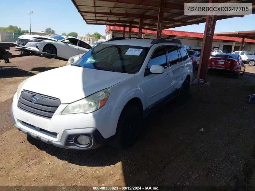 2013 Subaru Outback 2.5I Premium VIN: 4S4BRBCCXD3247705 Lot: 40338023