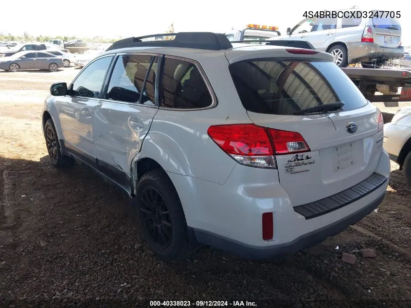 2013 Subaru Outback 2.5I Premium VIN: 4S4BRBCCXD3247705 Lot: 40338023