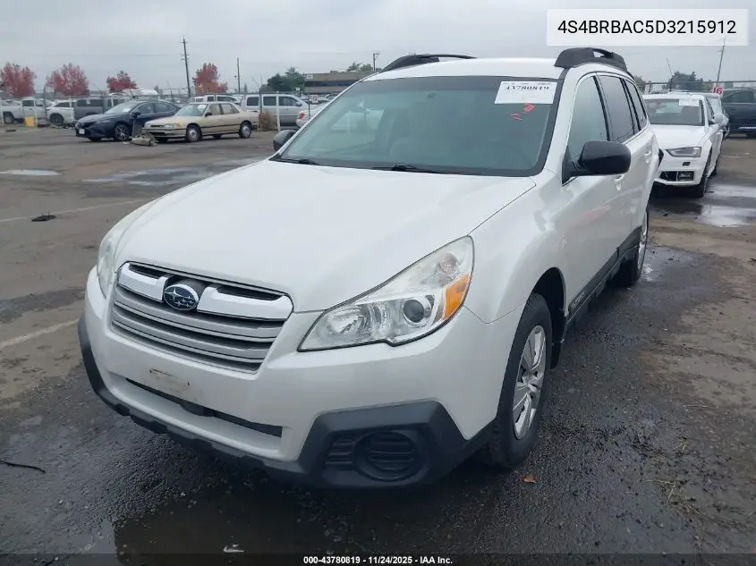 4S4BRBAC5D3215912 2013 Subaru Outback 2.5I