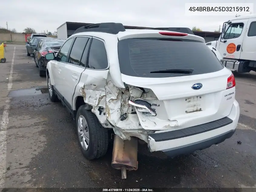 4S4BRBAC5D3215912 2013 Subaru Outback 2.5I