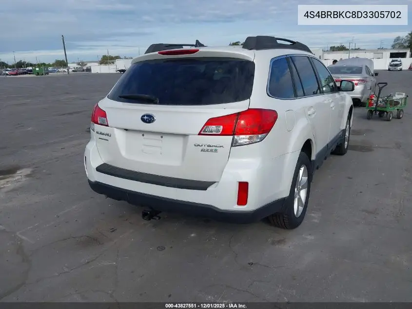 4S4BRBKC8D3305702 2013 Subaru Outback 2.5I Limited