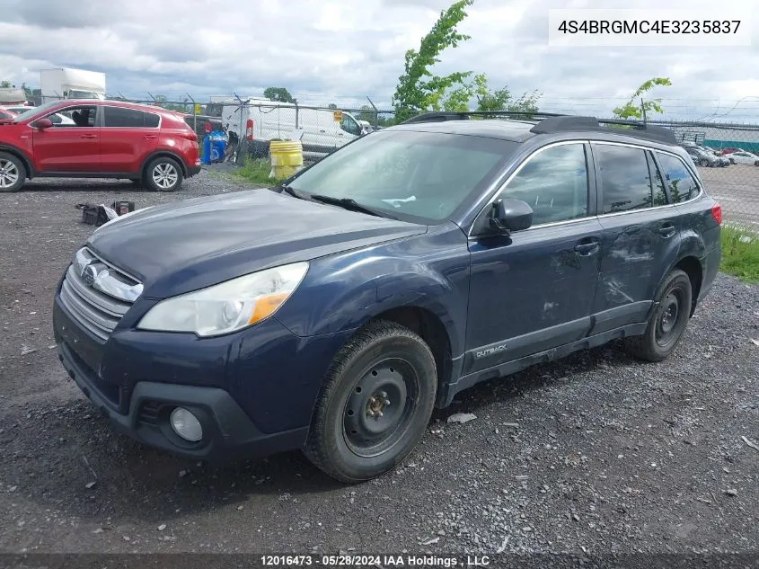 2014 Subaru Outback 2.5I Limited VIN: 4S4BRGMC4E3235837 Lot: 12016473