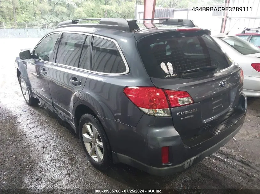 2014 Subaru Outback 2.5I VIN: 4S4BRBAC9E3289111 Lot: 39935768