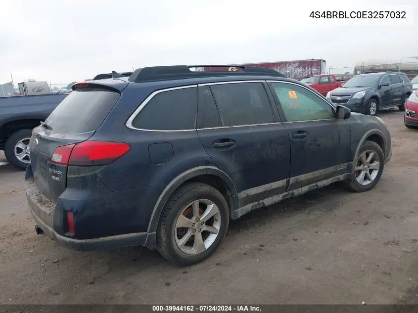 2014 Subaru Outback 2.5I Limited VIN: 4S4BRBLC0E3257032 Lot: 39944162