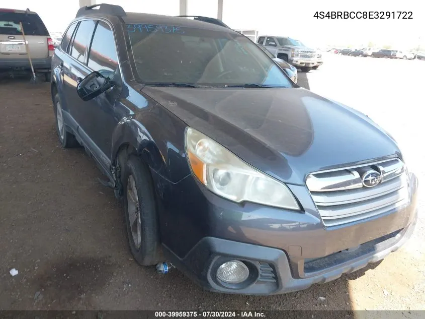 2014 Subaru Outback 2.5I Premium VIN: 4S4BRBCC8E3291722 Lot: 39959375