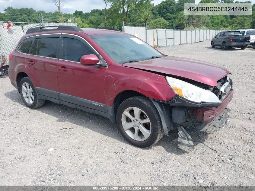 2014 Subaru Outback 2.5I Premium VIN: 4S4BRBCC6E3244446 Lot: 39975280