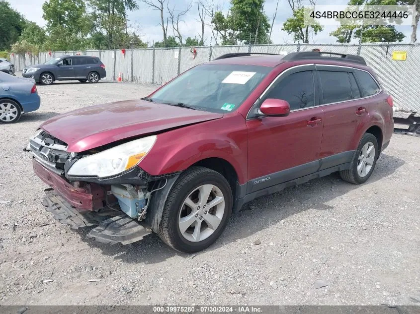 2014 Subaru Outback 2.5I Premium VIN: 4S4BRBCC6E3244446 Lot: 39975280