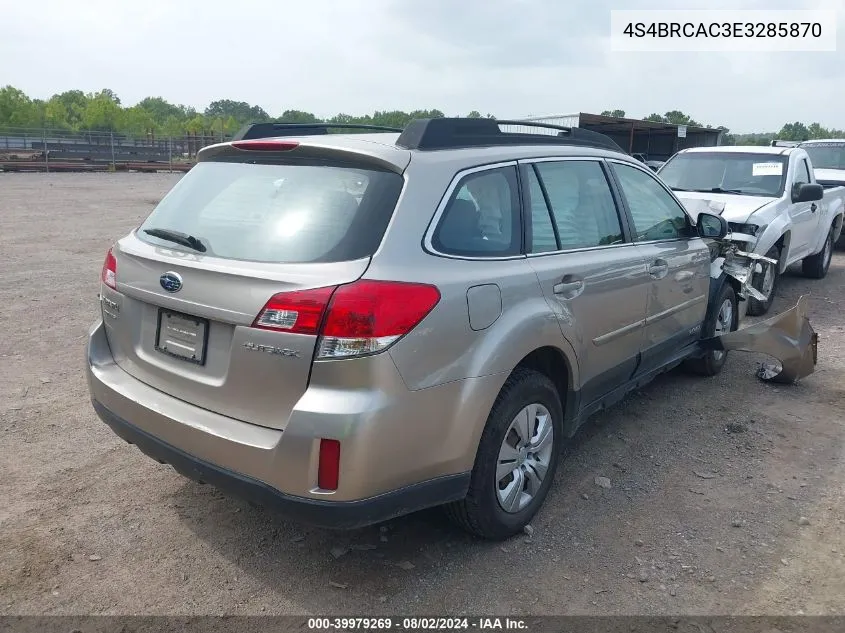 2014 Subaru Outback 2.5I VIN: 4S4BRCAC3E3285870 Lot: 39979269