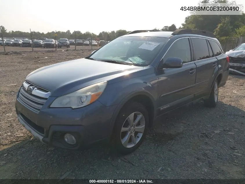 4S4BRBMC0E3200490 2014 Subaru Outback 2.5I Limited