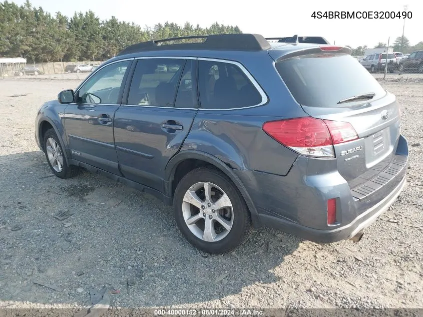 4S4BRBMC0E3200490 2014 Subaru Outback 2.5I Limited