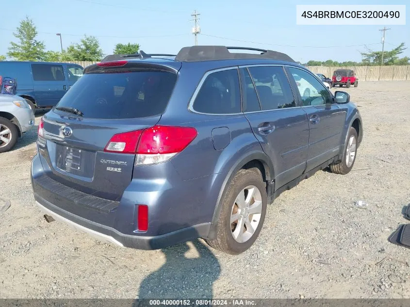 4S4BRBMC0E3200490 2014 Subaru Outback 2.5I Limited