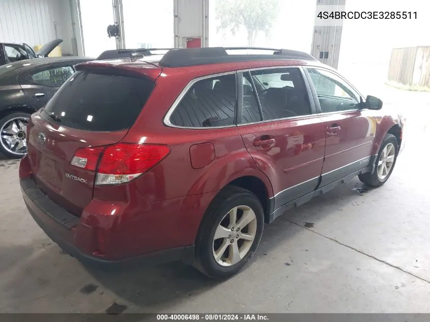 2014 Subaru Outback 2.5I Premium VIN: 4S4BRCDC3E3285511 Lot: 40006498