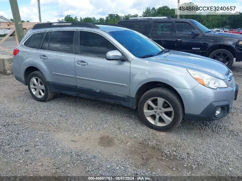 2014 Subaru Outback 2.5I Premium VIN: 4S4BRBCCXE3240657 Lot: 40031763