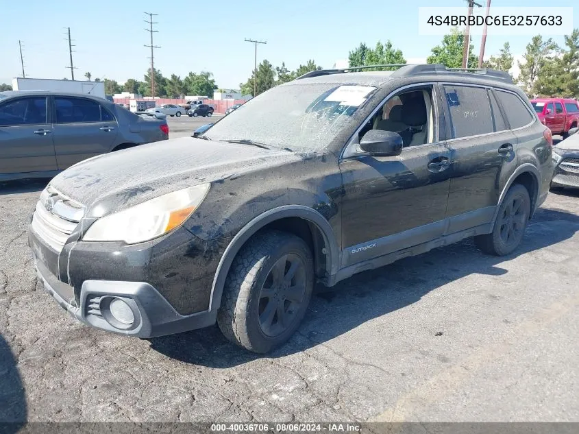 2014 Subaru Outback 2.5I Premium VIN: 4S4BRBDC6E3257633 Lot: 40036706