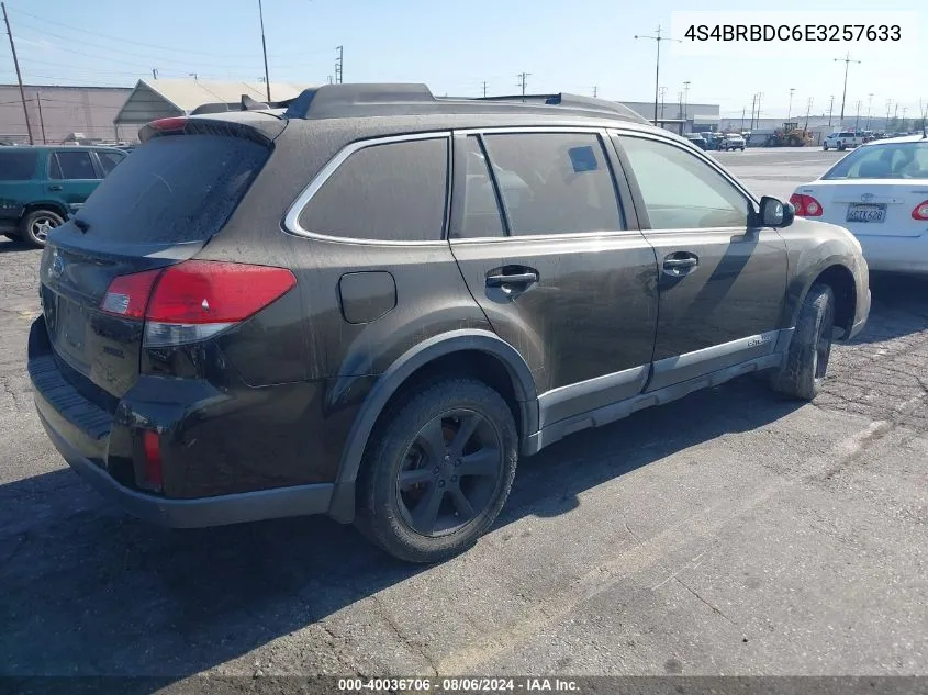 2014 Subaru Outback 2.5I Premium VIN: 4S4BRBDC6E3257633 Lot: 40036706