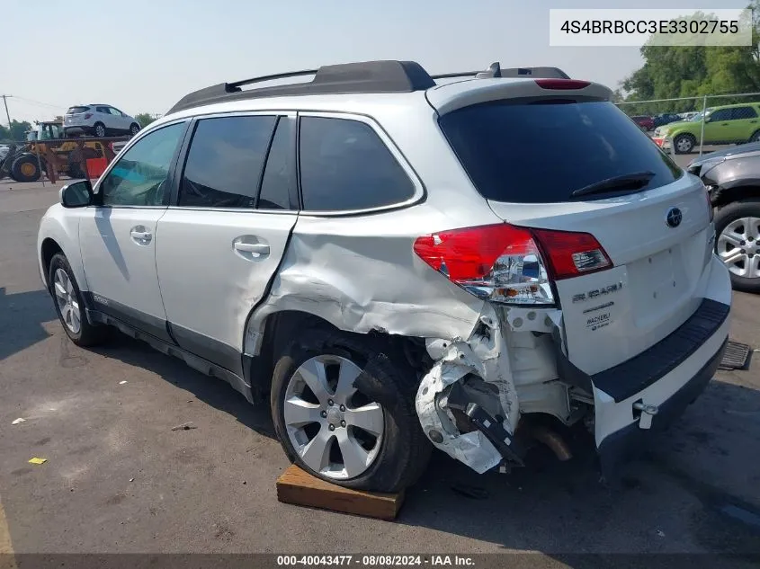 2014 Subaru Outback 2.5I Premium VIN: 4S4BRBCC3E3302755 Lot: 40043477