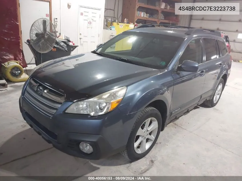 2014 Subaru Outback 2.5I Premium VIN: 4S4BRCDC7E3223738 Lot: 40056153