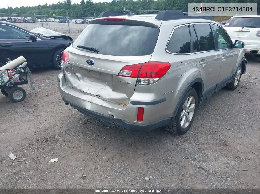 2014 Subaru Outback 2.5I Limited VIN: 4S4BRCLC1E3214504 Lot: 40056779