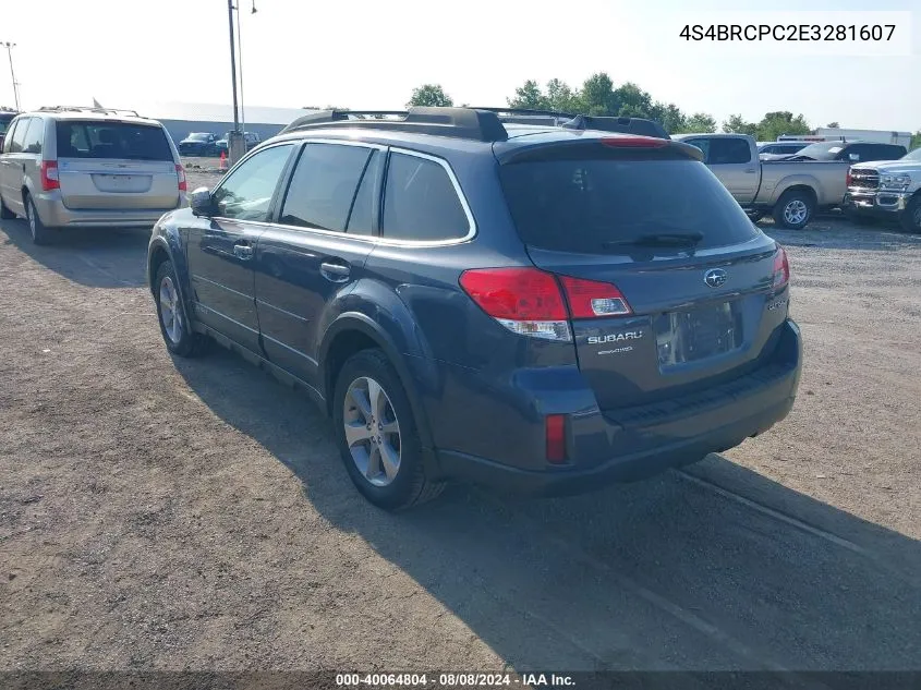 2014 Subaru Outback 2.5I Limited VIN: 4S4BRCPC2E3281607 Lot: 40064804