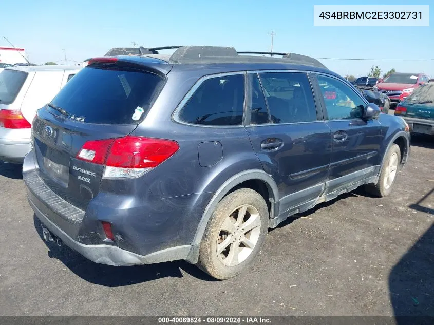 2014 Subaru Outback 2.5I Limited VIN: 4S4BRBMC2E3302731 Lot: 40069824