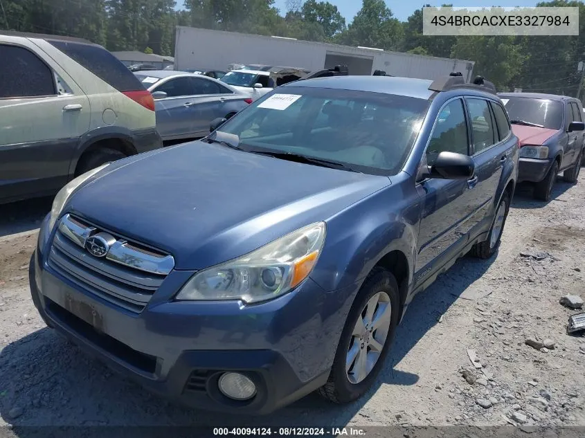 2014 Subaru Outback 2.5I VIN: 4S4BRCACXE3327984 Lot: 40094124