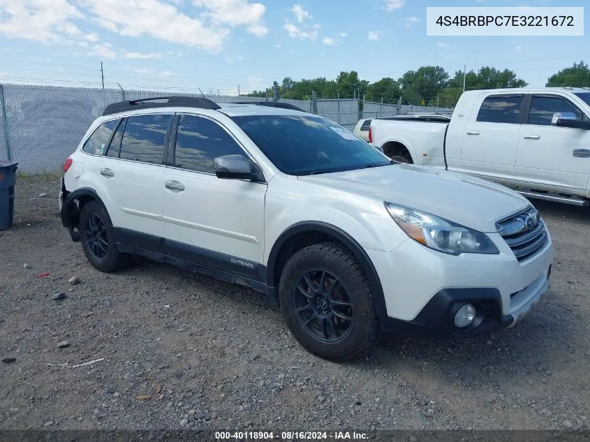 2014 Subaru Outback 2.5I Limited VIN: 4S4BRBPC7E3221672 Lot: 40118904