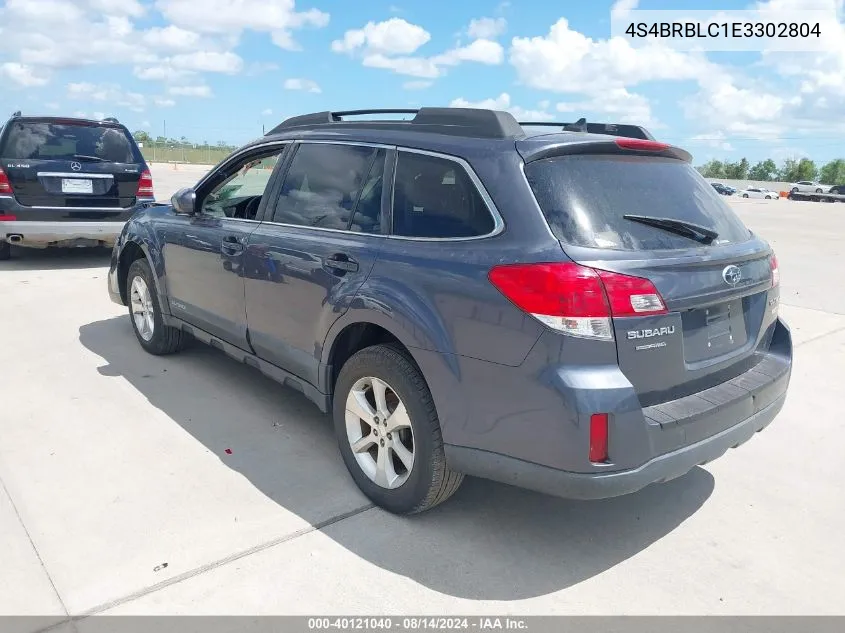 4S4BRBLC1E3302804 2014 Subaru Outback 2.5I Limited