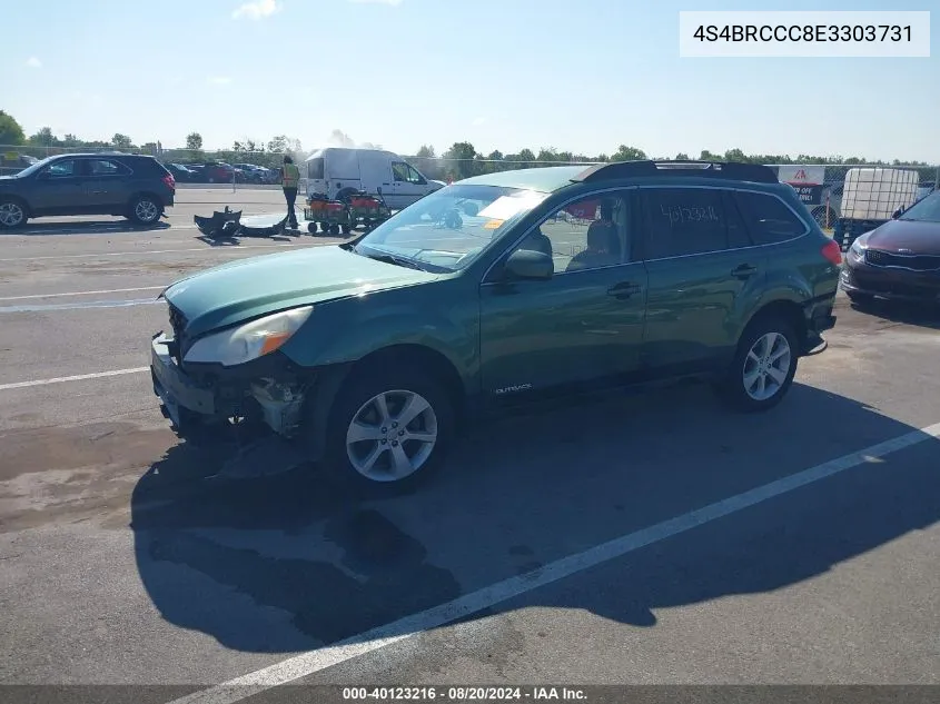 2014 Subaru Outback 2.5I Premium VIN: 4S4BRCCC8E3303731 Lot: 40123216