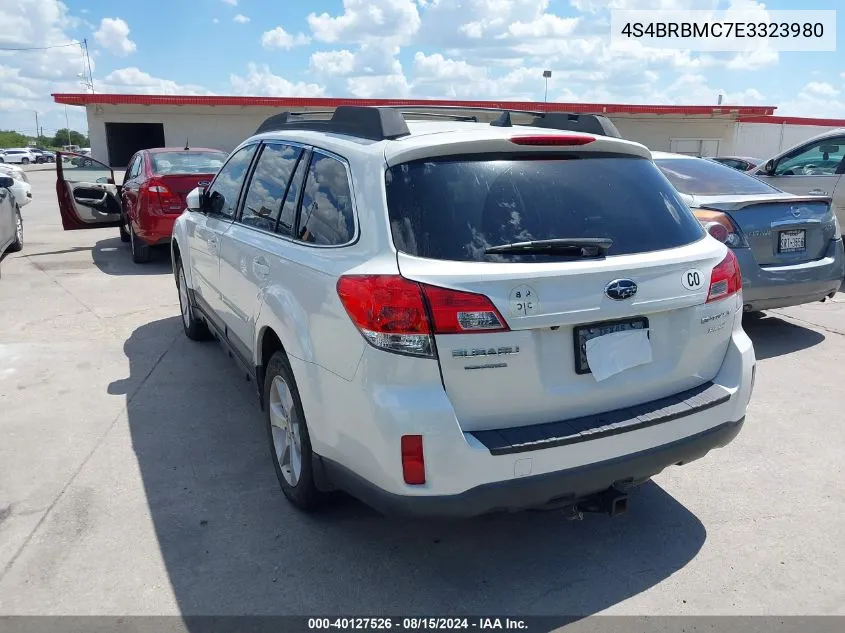 2014 Subaru Outback 2.5I Limited VIN: 4S4BRBMC7E3323980 Lot: 40127526