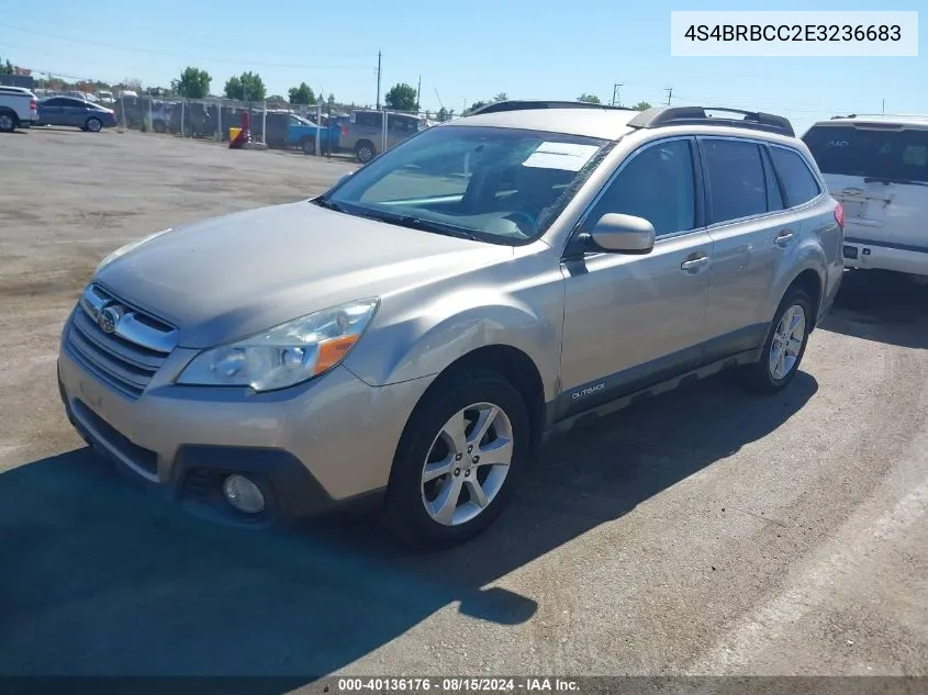 2014 Subaru Outback 2.5I Premium VIN: 4S4BRBCC2E3236683 Lot: 40136176