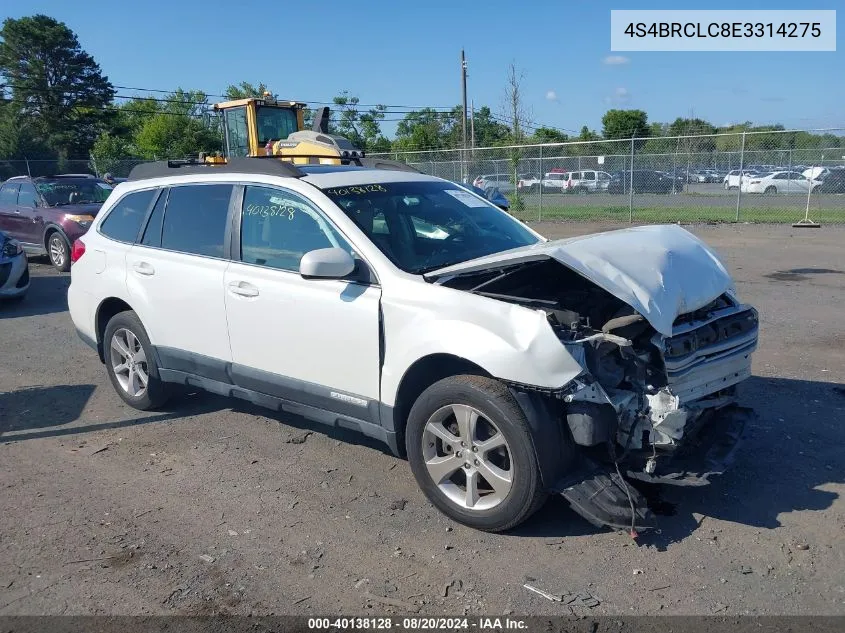 4S4BRCLC8E3314275 2014 Subaru Outback 2.5I Limited