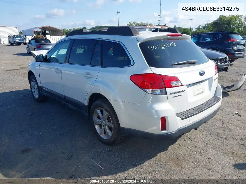 4S4BRCLC8E3314275 2014 Subaru Outback 2.5I Limited