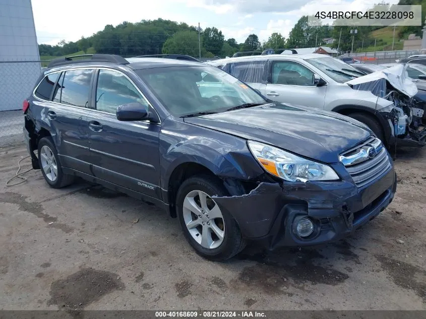 2014 Subaru Outback 2.5I Premium VIN: 4S4BRCFC4E3228098 Lot: 40168609