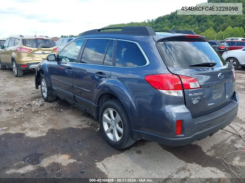 2014 Subaru Outback 2.5I Premium VIN: 4S4BRCFC4E3228098 Lot: 40168609