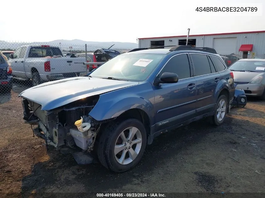 2014 Subaru Outback 2.5I VIN: 4S4BRBAC8E3204789 Lot: 40169405