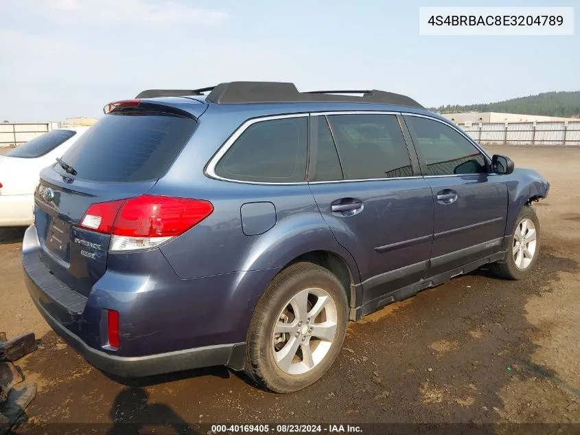 2014 Subaru Outback 2.5I VIN: 4S4BRBAC8E3204789 Lot: 40169405