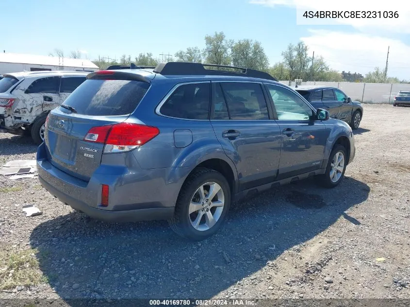 2014 Subaru Outback 2.5I Limited VIN: 4S4BRBKC8E3231036 Lot: 40169780