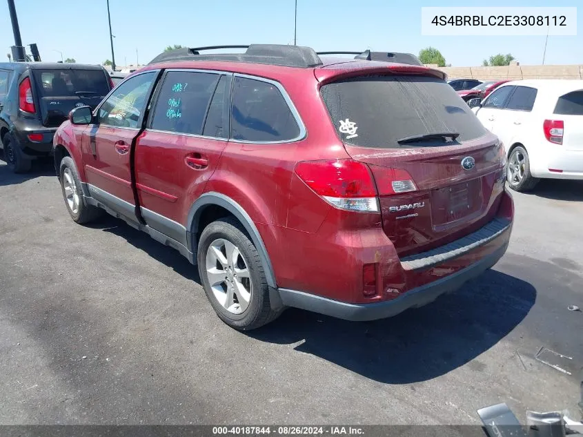 2014 Subaru Outback 2.5I Limited VIN: 4S4BRBLC2E3308112 Lot: 40187844