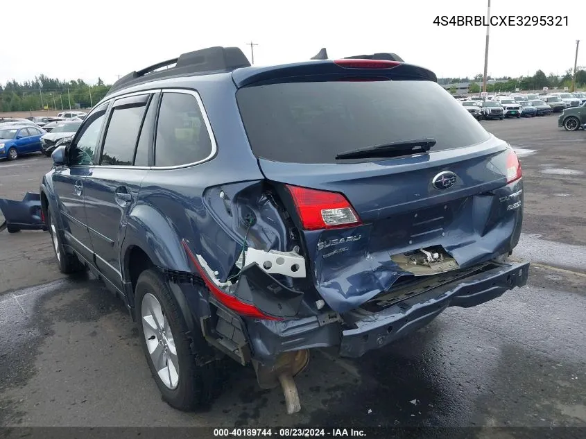 2014 Subaru Outback 2.5I Limited VIN: 4S4BRBLCXE3295321 Lot: 40189744