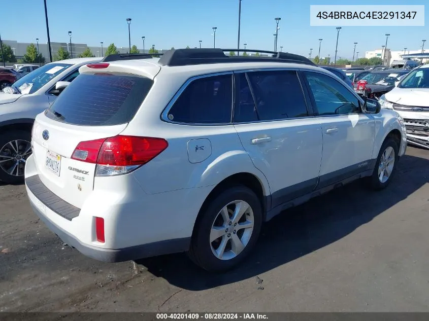 2014 Subaru Outback 2.5I VIN: 4S4BRBAC4E3291347 Lot: 40201409