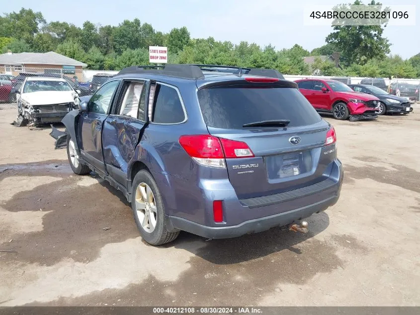 2014 Subaru Outback 2.5I Premium VIN: 4S4BRCCC6E3281096 Lot: 40212108