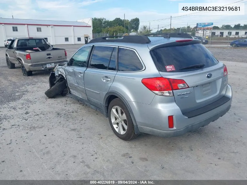 2014 Subaru Outback 2.5I Limited VIN: 4S4BRBMC3E3219681 Lot: 40226519