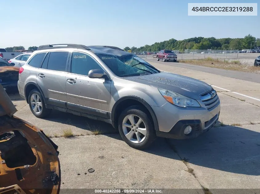 2014 Subaru Outback 2.5I Premium VIN: 4S4BRCCC2E3219288 Lot: 40242258