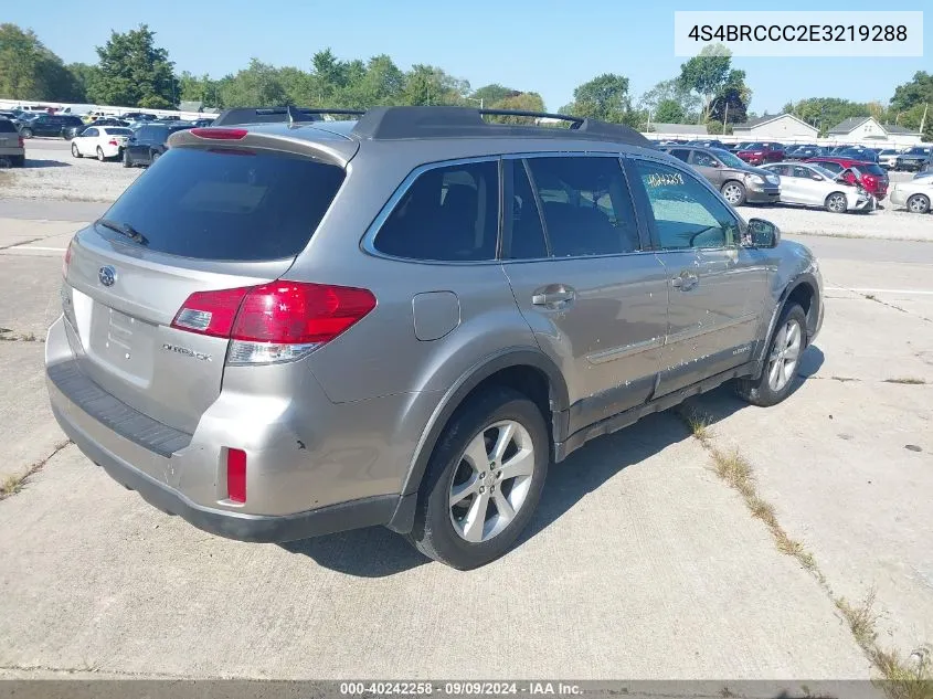 2014 Subaru Outback 2.5I Premium VIN: 4S4BRCCC2E3219288 Lot: 40242258